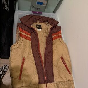 Aventura Brown and Tan Vest with Orange Details